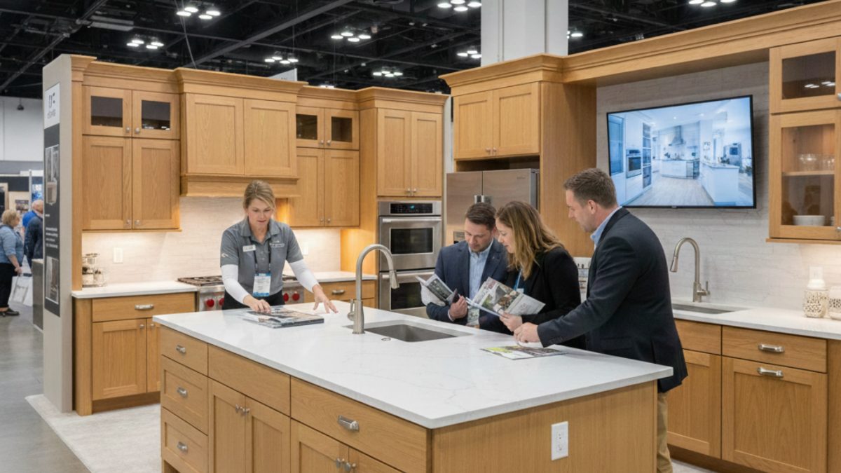Homeowners and exhibitors at a Nationwide Expos home expo, photo 1